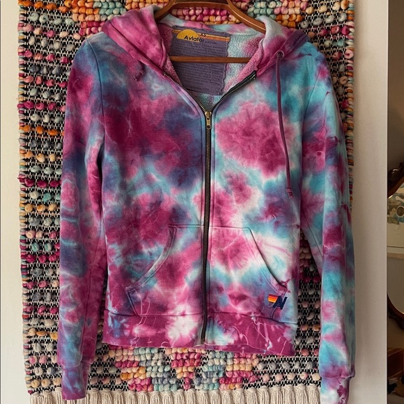 Aviator Nation Tops - Tie-Dye Zip-Up Hoodie